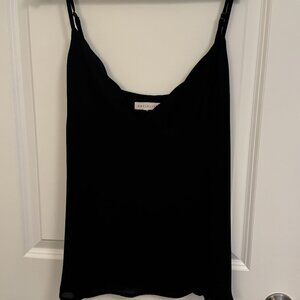 Socialite Scalloped V-Neck Camisole (Size: XL; Color Black)